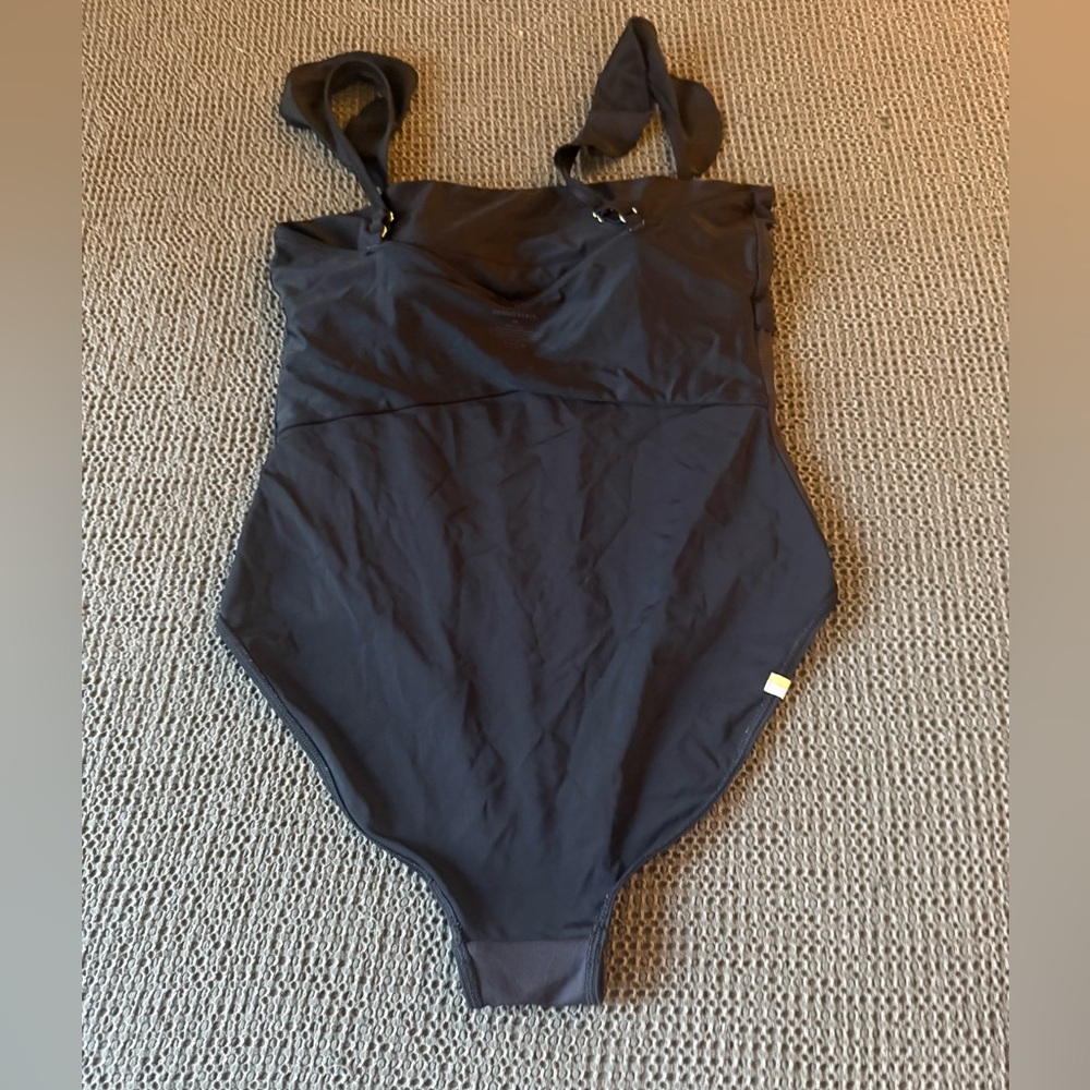 summersalt Black Ruffle-Strap One-Piece Swimsuit - Picture 9 of 13